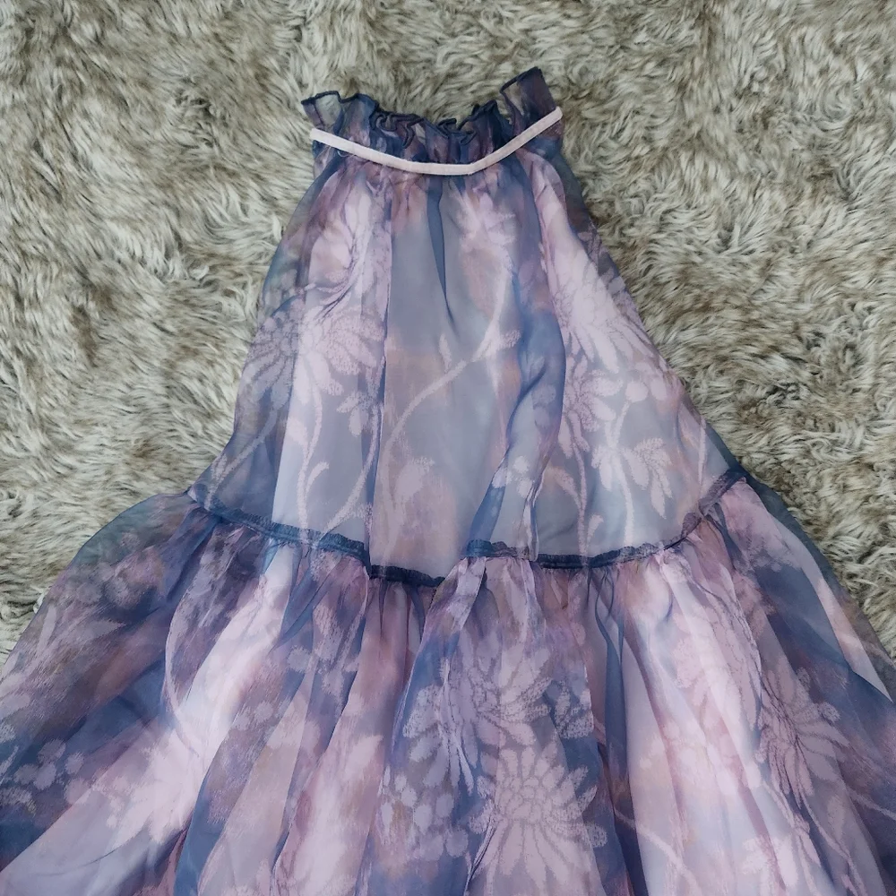 Free People Sweet Serenade Mini Dress Bluebell Combo‎ Purple Women's Size Large